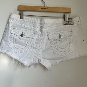 White True Religion Denim Shorts